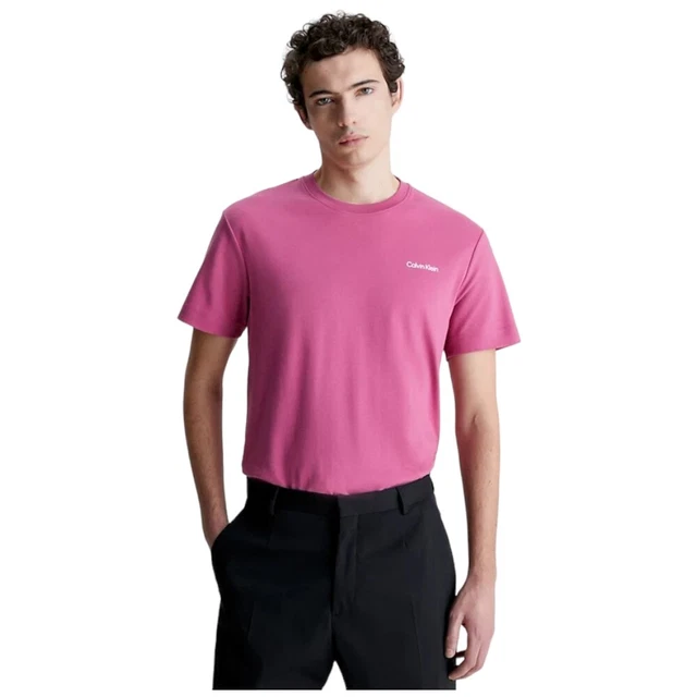 Calvin Klein t-shirt ciclamino art. K10K109894 maglietta cotone micro logo CK