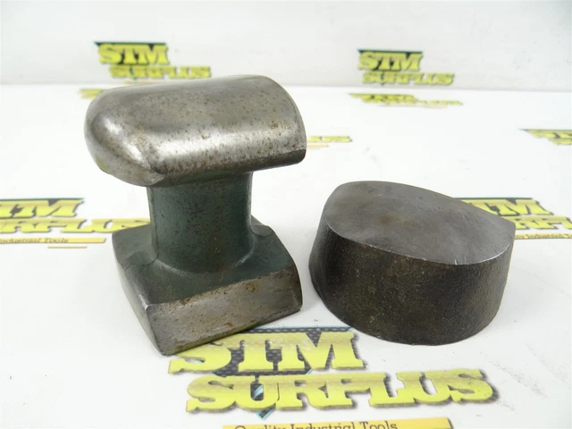 Two Cast Iron Metal Working Fabricating Bench Anvils