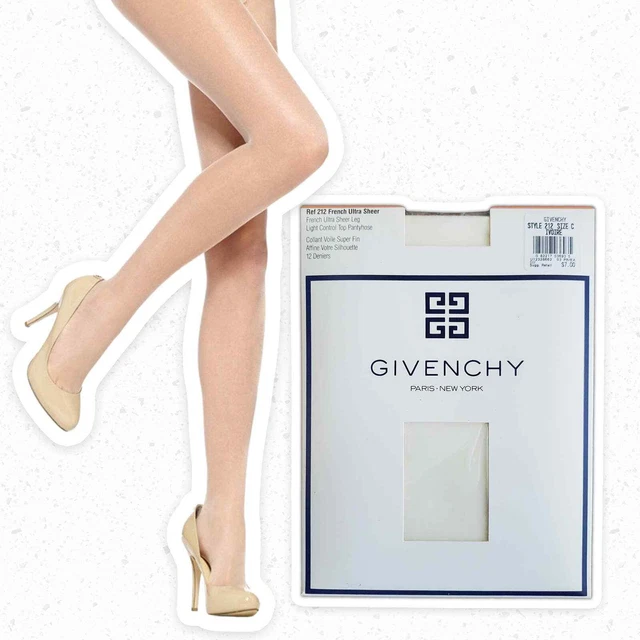GIVENCHY IVORY FRENCH Ultra Sheer 212 Control Top Pantyhose Size C 12