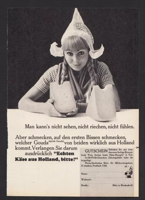 3w3426/ Alte Reklame von 1968 - Echten Käse aus Holland, bitte!