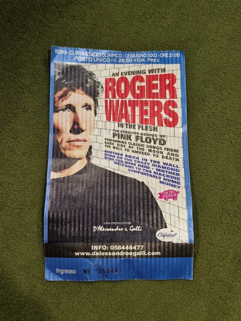 Biglietto Concerto Roger Waters Pink Floyd  Roma Italia 2002