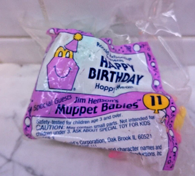 Vtg Muppet Babies Kermit Miss Piggy McDonald's Happy Meal Toy Figure *531-1