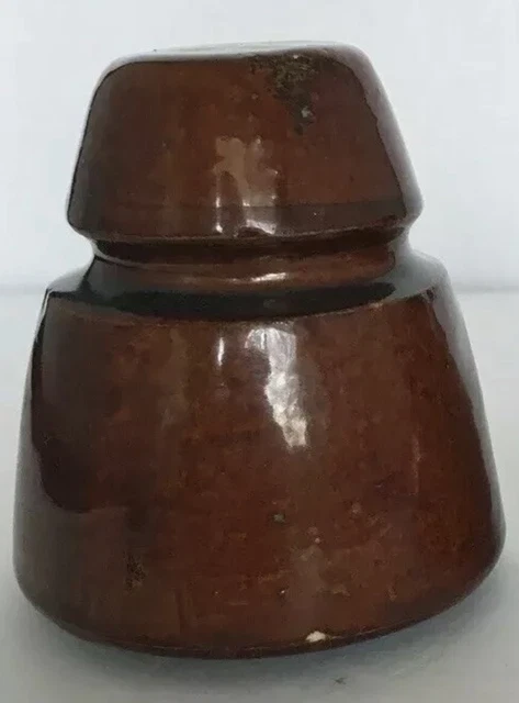 Vintage Brown PORCELAIN CERAMIC Electric Pole Insulator Unmarked