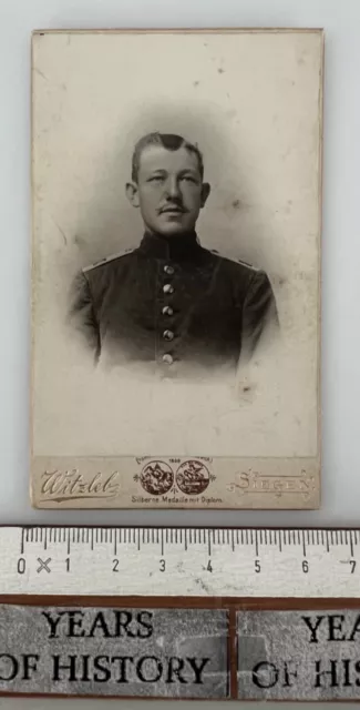 CDV Foto photo Soldat Portrait 1905-18 Atelier Witzelt Siegen