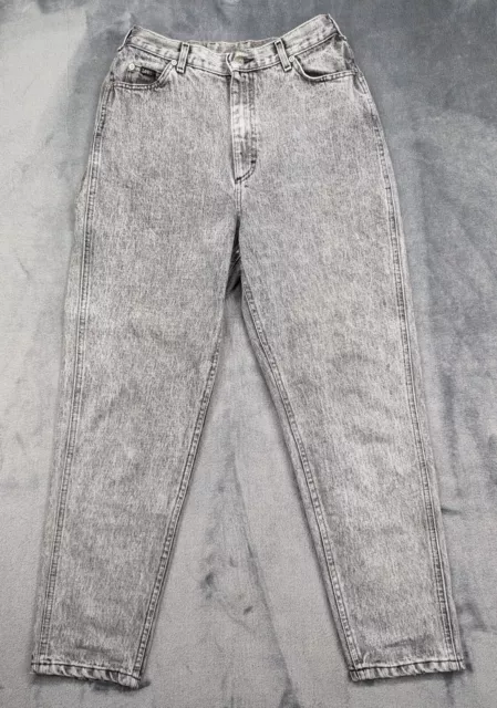 VTG Lee Riders Jeans Womens 6 High Rise Tapered Mom 80s 90s USA Acid Wash Gray