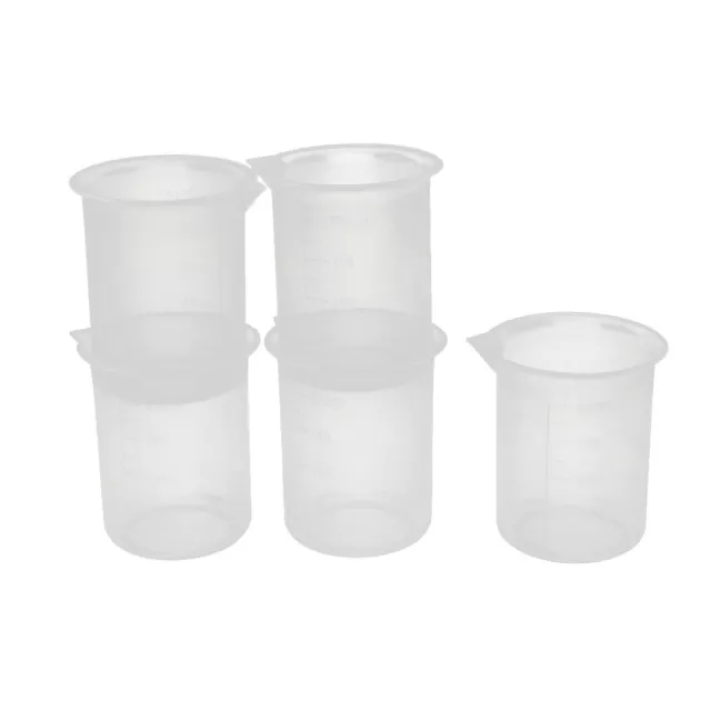 5x 200mL taza medidora jarra de plástico vierta Contenedor Laboratorio de cocina