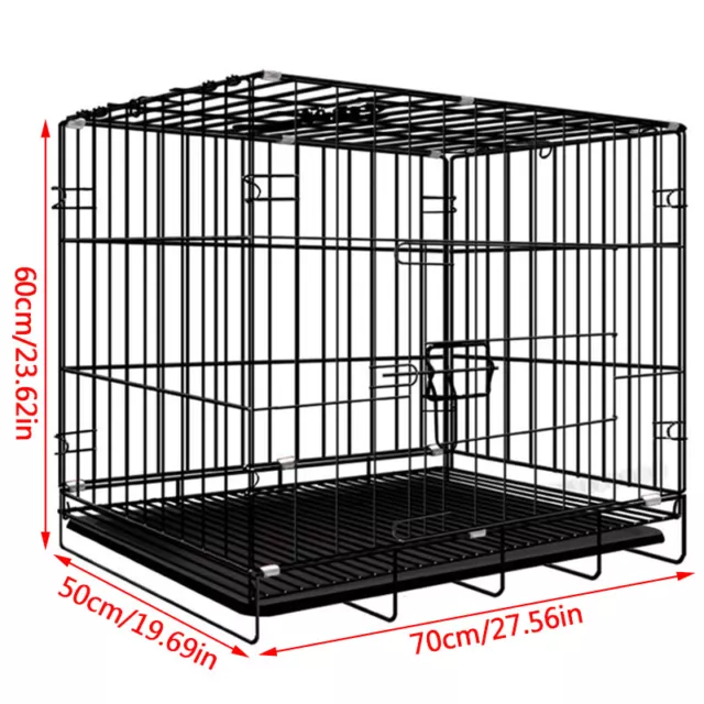 Foldable Dog Cage Puppy Pet Crate Carrier - Small Medium Large S M L XL Metal UK