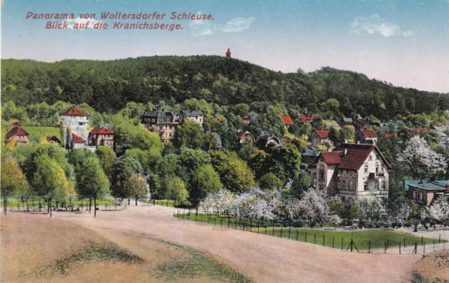 10/Postkarte - Woltersdorfer Schleuse b. Berlin / Blick auf die Kranichsberge