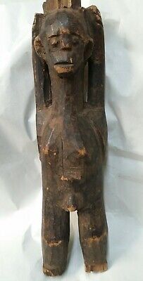 Antique Primitive African Tribal Art, wood Carved Sculpture Statue Figure vtg