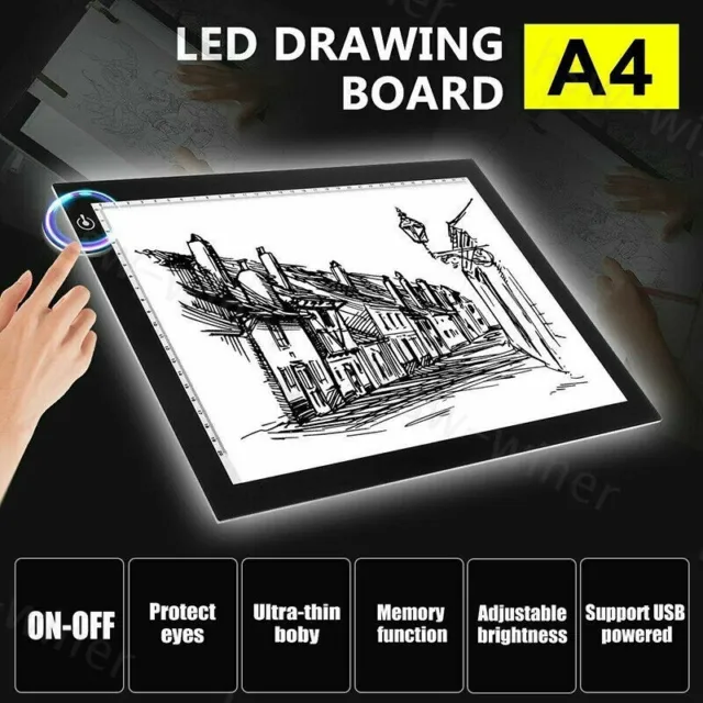 A4 LED Tracing Light Box Board Art Tattoo Drawing Copy Pad Table Stencil Display