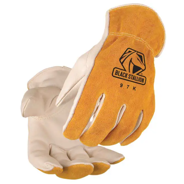 Black Stallion 97K Premium Grain/Split Cowhide Driver's Gloves Medium