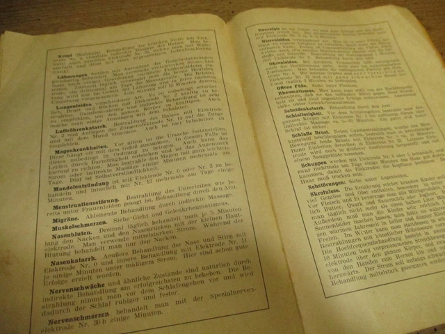 HELIOS Hochfrequenz/Reizstromgerät Heilapparat mit Beschreibung & Koffer 1920 9