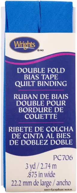 Wrights Doble Plegables Edredón Ribete .875" X3yd-Royal,