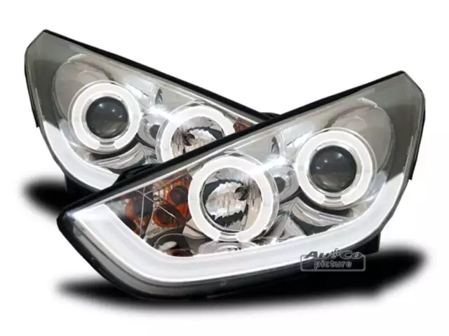 OFFER Pair Headlights LED LTI LIGHT TUBE Inside pour Hyundai TUCSON ix35 Chrome