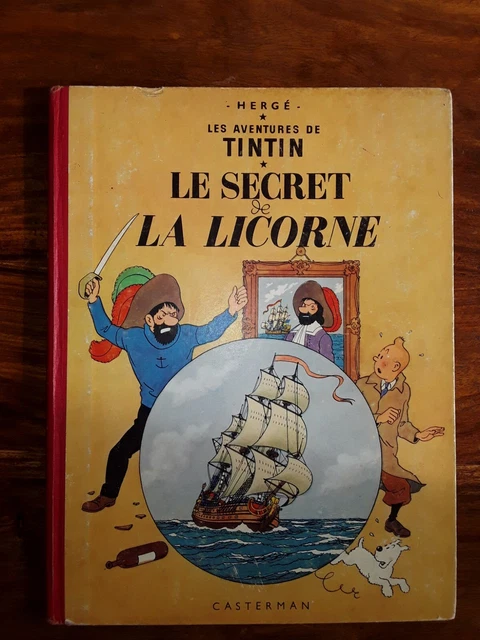 Les aventures de Tintin 1958 Dos rouge B24  Hergé Le secret de la Licorne
