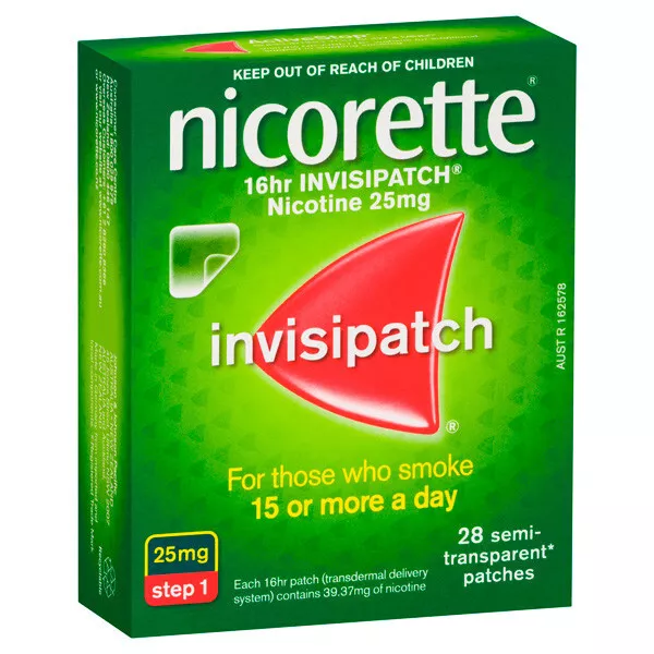 Nicorette Quit Smoking 16hr Invisipatch 25mg - 28 Patches