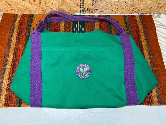 Wimbledon Championship Large Canvas Tote Bag Green Purple