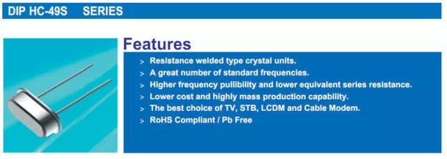 10pcs 3.6864MHz HC-49S Quartz Crystal Oscillator 2