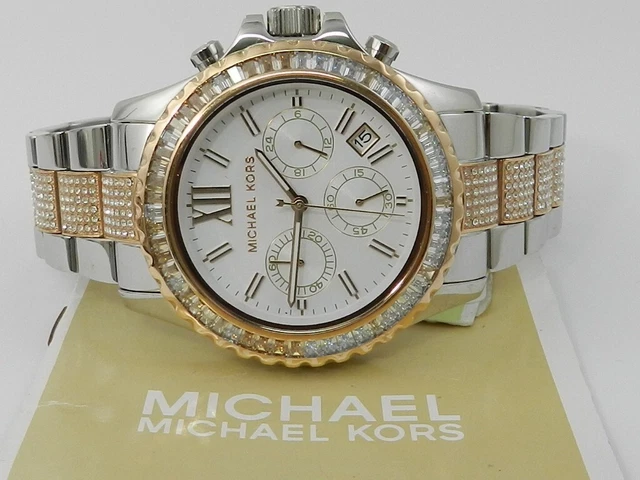 Michael Kors Everest Chronograph Two-Tone Stainless Steel Watch NO BOX