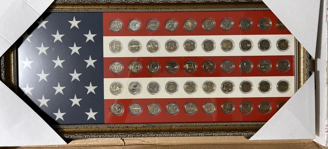 US Commemorative Gallery 50 United States Two Tone Gold Quarter Collection
