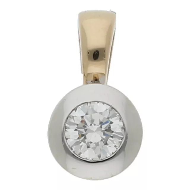 Solitär Diamant Brillant Anhänger 0,25 ct lupenrein 585 Gold 14 Karat H12.1582