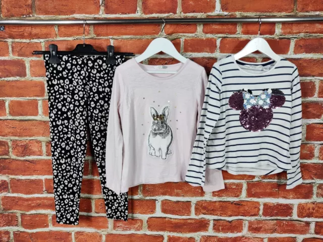 Girls Bundle Age 7-8 Years John Lewis H&M M&S Disney Leggings T-Shirt Set 128Cm