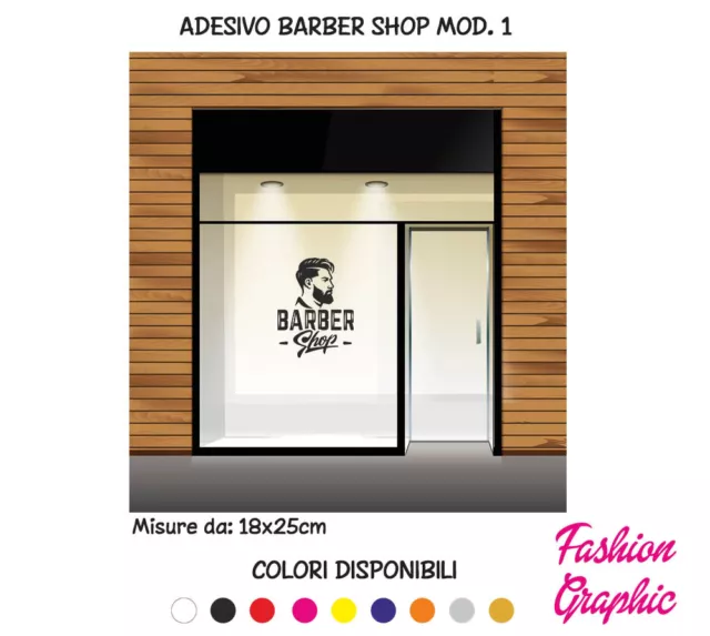 Adesivo Sticker Barber Shop Barba Barbiere Vetrina Acconciatore Style