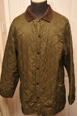 VINTAGE 1990S 3 Royal Crest BARBOUR liddlesdale Quilt giacca verde di grandi dimensioni