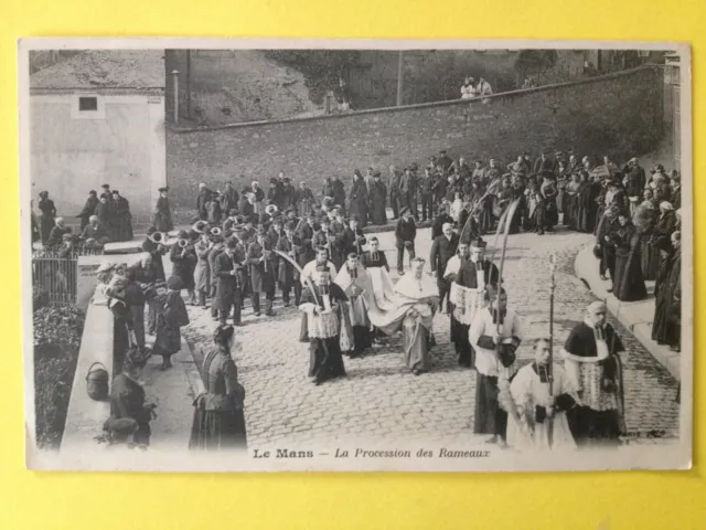 cpa LE MANS Sarthe La PROCESSION des RAMEAUX Fête Religieux Fanfare