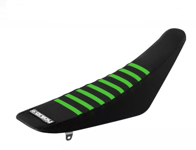 Kawasaki Gripper Seat Cover KX 85 / 100 2014 - 2021 Black Green Ribbed Motocross