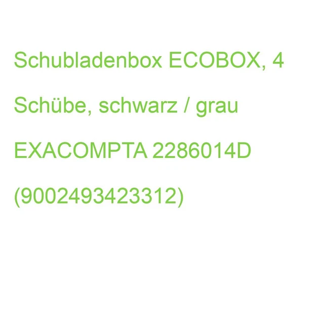 Schubladenbox ECOBOX, 4 Schübe, schwarz / grau EXACOMPTA 2286014D (9002493423312