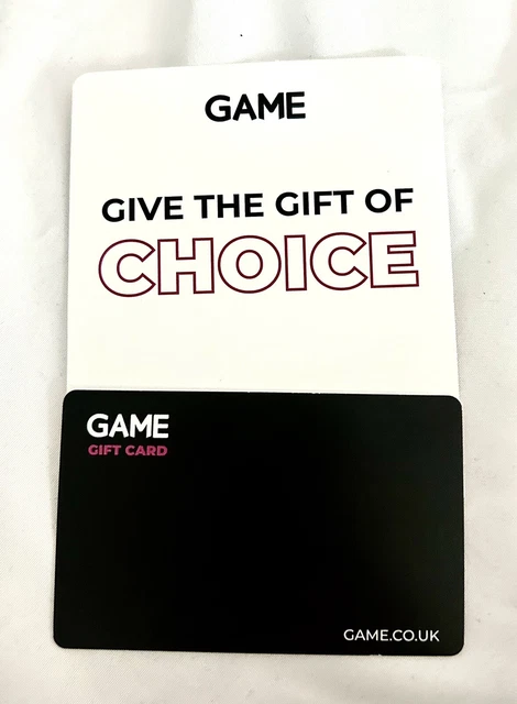 Game Gift Card In New Condition, Black And White With £33 Value 