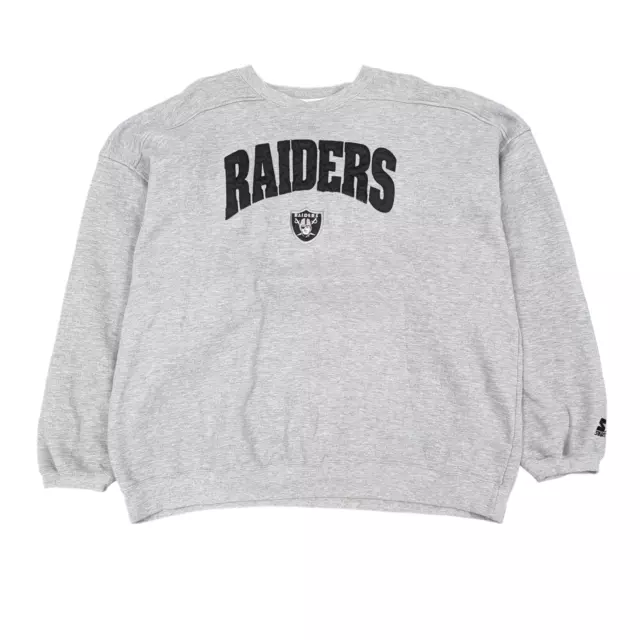 Felpa vintage Starter Oakland Raiders grigia taglia 4XL | anni '90 00 NFL