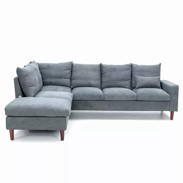 L-Shaped Universal Corner Sofa, Sectional Couch with Built-in USB Port Chaise