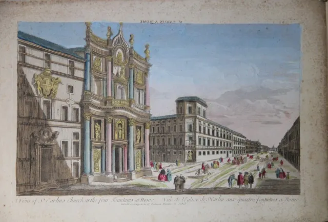 Rome: Prospect bzw. Guckkastenbild der Kirche St. Carlo di Corso in Rom: "A view
