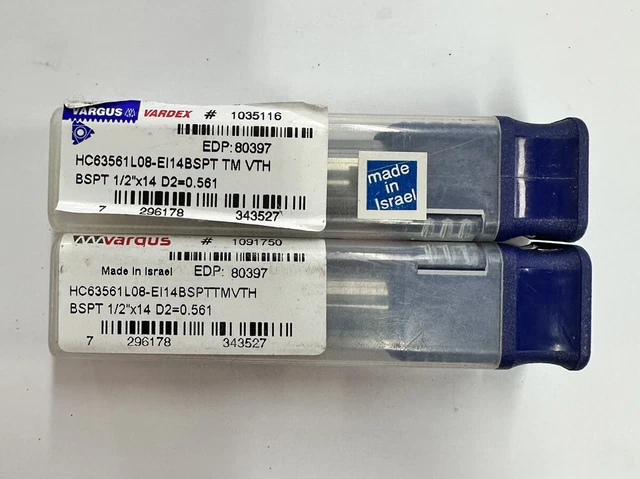 Vardex 1/2”x14 Carbide Thread Mill HC63561L08-EI14BSPT TM VTH NEW