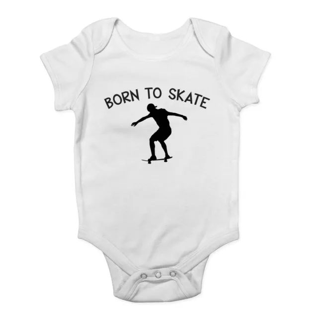 Born to Skate Boys and Girls Baby Grow Vest Bodysuit