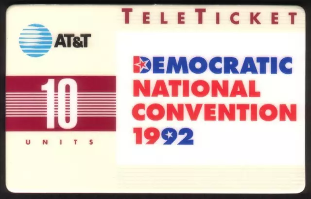 10u Democratic 1992 National Convention DNC (In Envelope) Phone Card