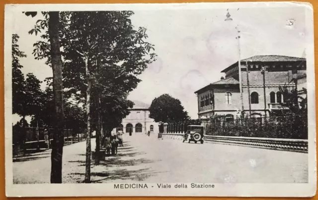 cartolina d'epoca MEDICINA ( Bologna ) Viale della Stazione