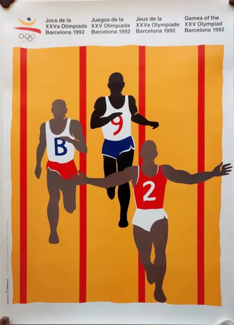 cartel lamina original de olimpiadas barcelona 92 poster 70 cm x 50 cm diseñado