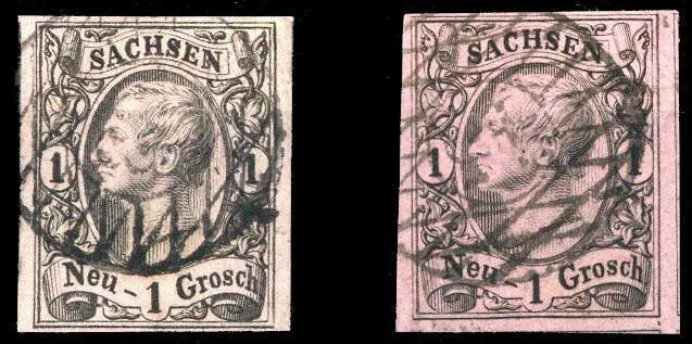 1855, Altdeutschland Sachsen, 9 (2), gest. - 2442300