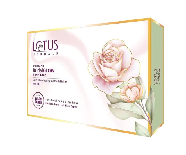 Lotus Radiant Bridal Glow Rose Gold Facial Kit | Single Facial Kit | 57 Gram