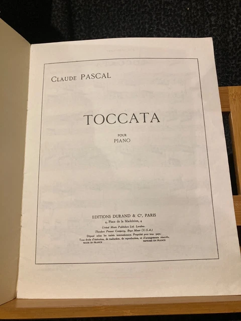 Claude Pascal Toccata pour piano partition éditions Durand 5