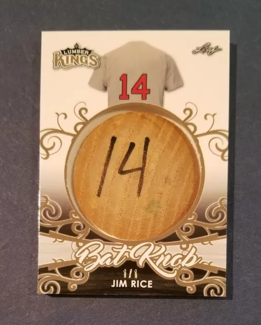 2020 Leaf Lumber Kings Jim Rice Bat Knob Relic 1 of 1 Boston Red Sox