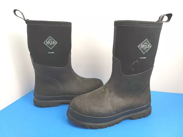 Muck Boot Company Unisex Mens 10 Womens 11 Rubber Nylon Black Chore Boots