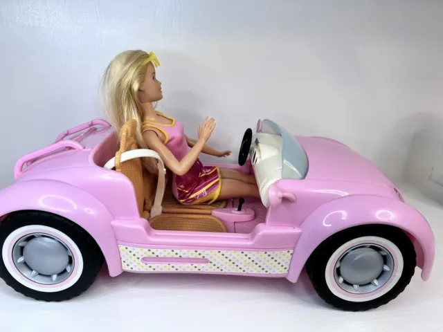 Barbie - Beach Glam Cruiser Pink Convertible Car 2006 With Doll