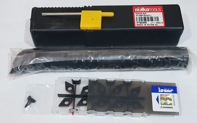 1pc NT-S25R-SDQCR11 Boring Bar NIKKOTOOLS + 10pcs DCMT 11T308-SM IC8150 ISCAR