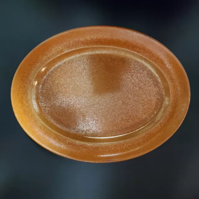 Wells Art Glaze, Rust, Art Deco, Homer Laughlin, Medium Oval Serving Platter 13"