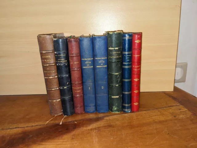 livre ancien-1 lot de 8 livres anciens 19/20ème