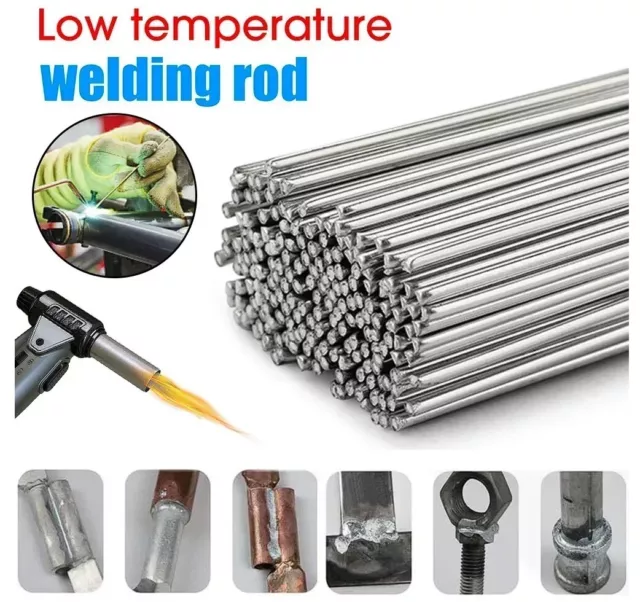 10Pcs Low Temperature Easy Melt Aluminum Universal Silver Welding Rod Cored Wire